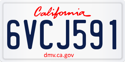 CA license plate 6VCJ591