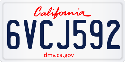 CA license plate 6VCJ592