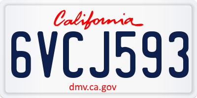 CA license plate 6VCJ593