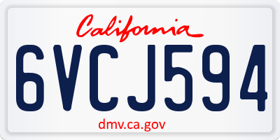 CA license plate 6VCJ594