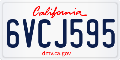 CA license plate 6VCJ595