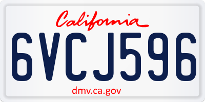 CA license plate 6VCJ596