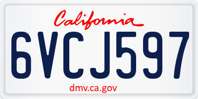 CA license plate 6VCJ597