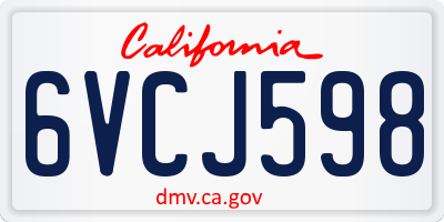 CA license plate 6VCJ598