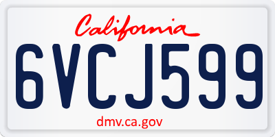 CA license plate 6VCJ599