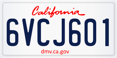 CA license plate 6VCJ601
