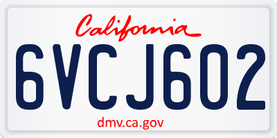 CA license plate 6VCJ602