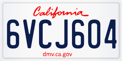 CA license plate 6VCJ604