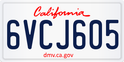 CA license plate 6VCJ605