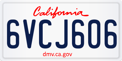 CA license plate 6VCJ606