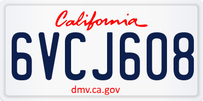 CA license plate 6VCJ608