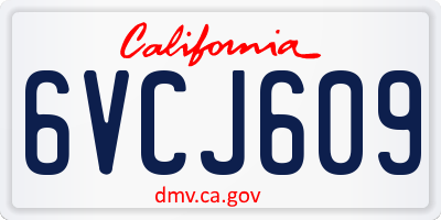 CA license plate 6VCJ609