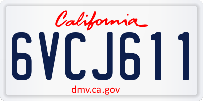 CA license plate 6VCJ611