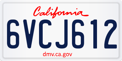 CA license plate 6VCJ612