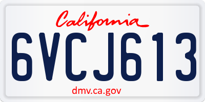 CA license plate 6VCJ613
