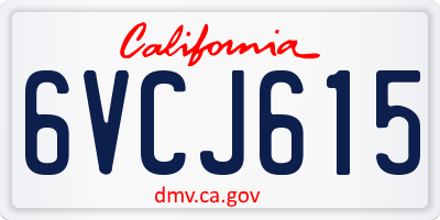 CA license plate 6VCJ615
