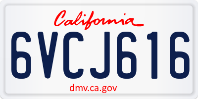 CA license plate 6VCJ616