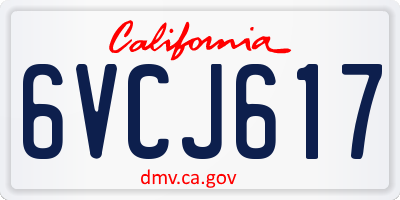 CA license plate 6VCJ617