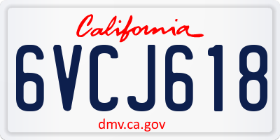 CA license plate 6VCJ618