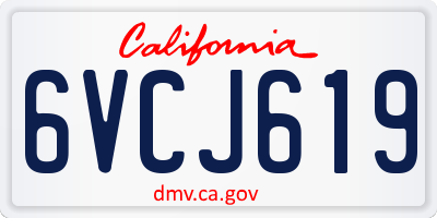 CA license plate 6VCJ619