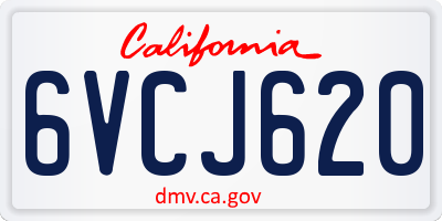 CA license plate 6VCJ620
