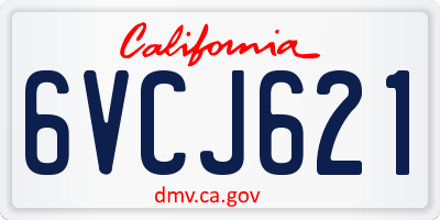 CA license plate 6VCJ621