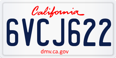 CA license plate 6VCJ622