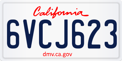 CA license plate 6VCJ623