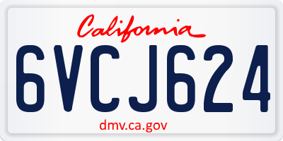 CA license plate 6VCJ624