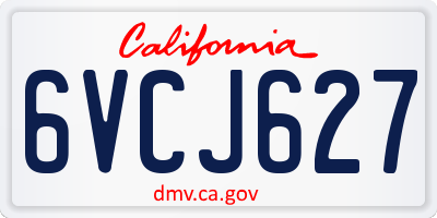 CA license plate 6VCJ627