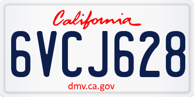 CA license plate 6VCJ628