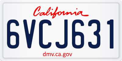 CA license plate 6VCJ631