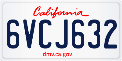 CA license plate 6VCJ632