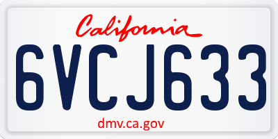CA license plate 6VCJ633