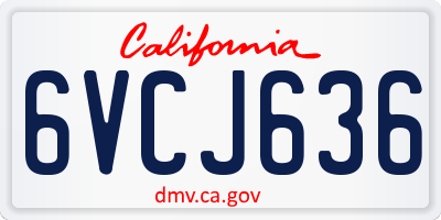CA license plate 6VCJ636