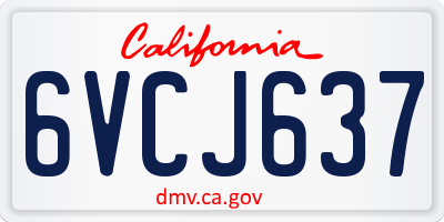 CA license plate 6VCJ637