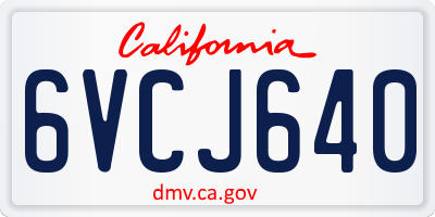 CA license plate 6VCJ640