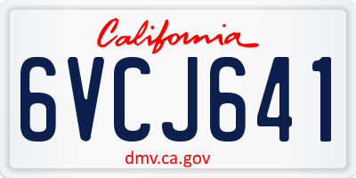 CA license plate 6VCJ641