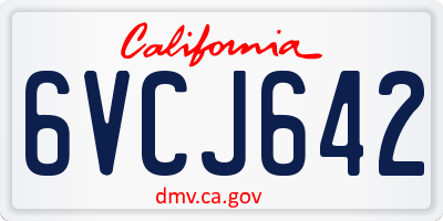 CA license plate 6VCJ642