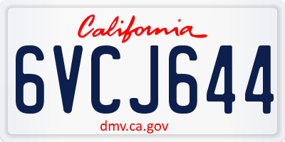 CA license plate 6VCJ644