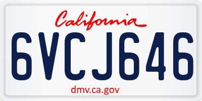 CA license plate 6VCJ646