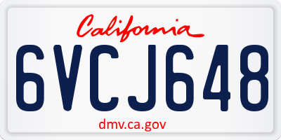 CA license plate 6VCJ648