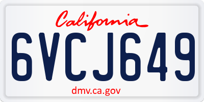 CA license plate 6VCJ649