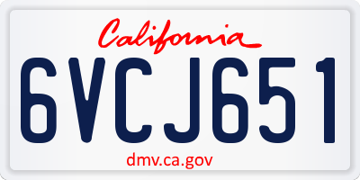 CA license plate 6VCJ651