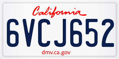 CA license plate 6VCJ652