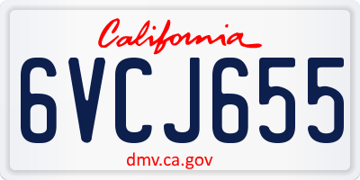 CA license plate 6VCJ655