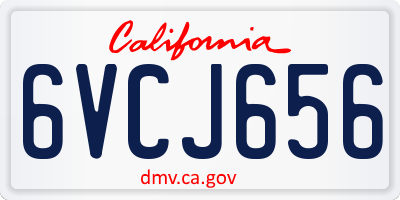 CA license plate 6VCJ656
