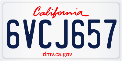 CA license plate 6VCJ657