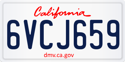 CA license plate 6VCJ659