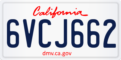 CA license plate 6VCJ662